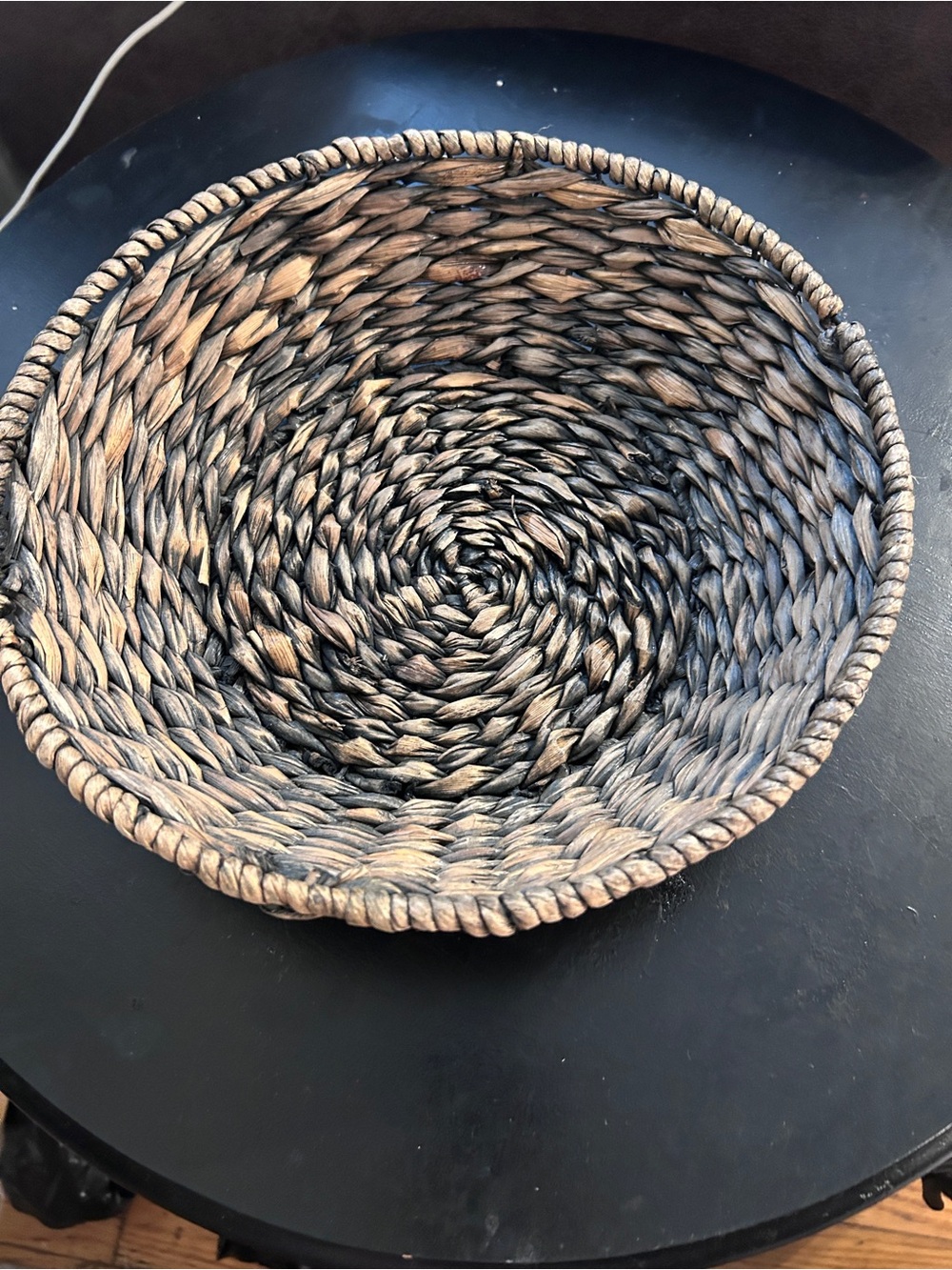 Woven Decorative Seagrass Bowl - Natural Brown 13”